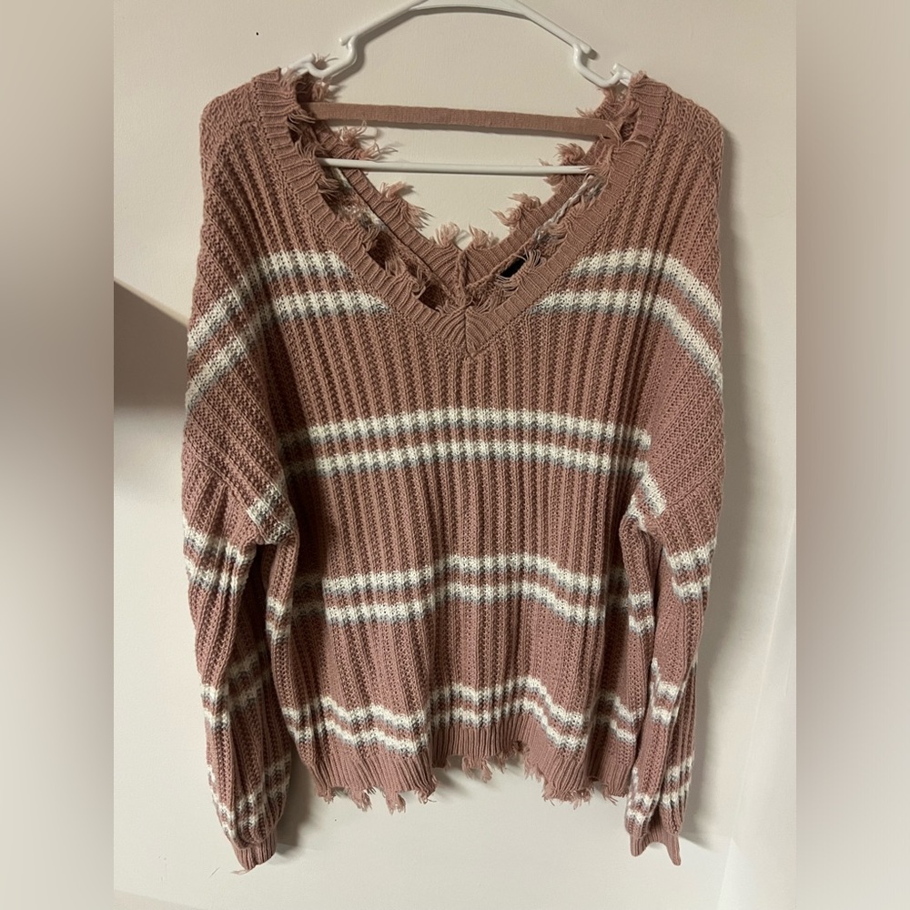 rue21 Pink Striped Sweaters for Women